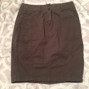 Loft Olive Green Pencil Skirt